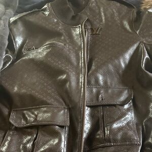 Louis Vuitton Dark Brown Monogram Bomber Jacket